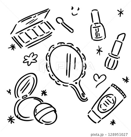 かわいいコスメのイラスト素材セット 128951027