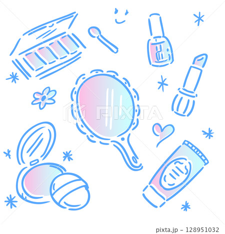 かわいいコスメのイラスト素材セット 128951032