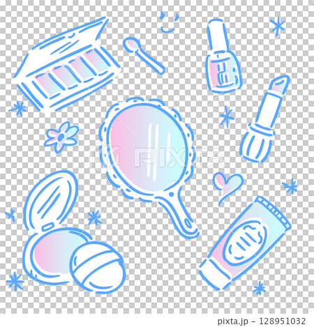 可愛的化妝品插圖素材集 可愛的化妝品插圖素材集 128951032