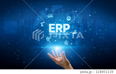 ERP System Dashboard for Enterprise Resource Planning and Business Spline ERP System Dashboard for Enterprise Resource Planning and Business Spline 128951119