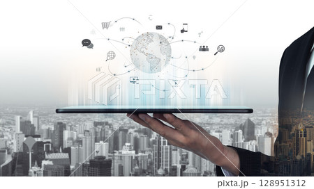 Global Digital Communication and Online Network Vouch 128951312