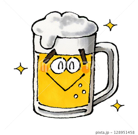 生ビールのキャラクター 128951458