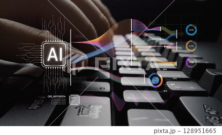 AI Brain Processing Data with Generative Artificial Intelligence Concept Muxer 128951665