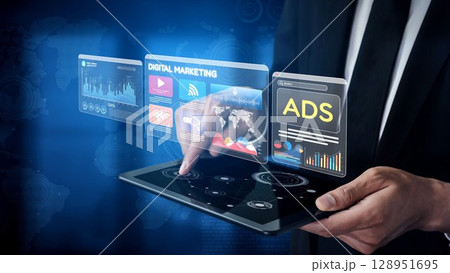 Online Ads Strategy and Digital Content Marketing for Business Growth Muxer 128951695