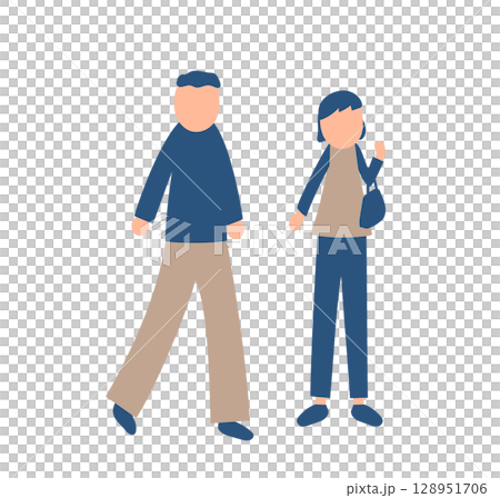 秋を過ごす家族のイラスト 秋を過ごす家族のイラスト 128951706