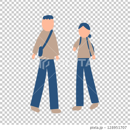秋を過ごす家族のイラスト 128951707