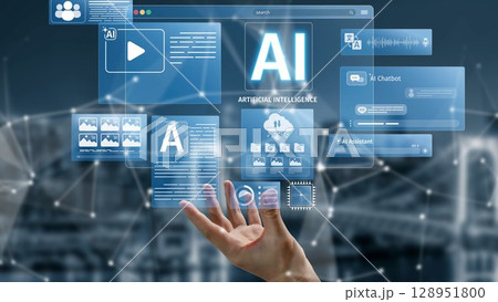 AI Brain Processing Data with Generative Artificial Intelligence Concept Muxer 128951800