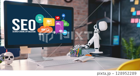 SEO search engine optimization for brisk e-commerce and online retail business 128952289