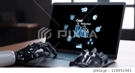 Cost reduction, cost saving concept shown on computer screen brisk 128952481