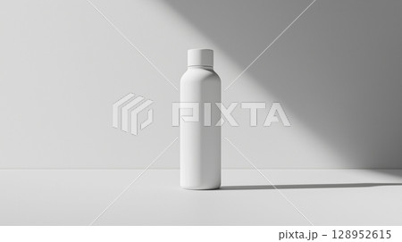 Bottle white matte blank tumbler mockup drink liquid container white background 128952615
