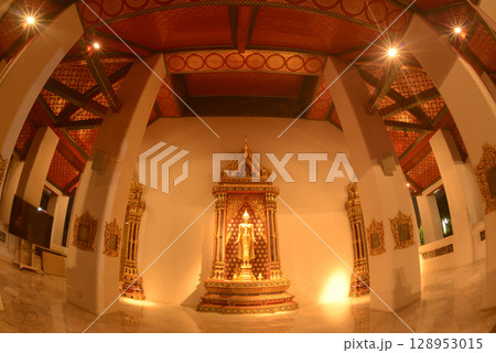 The standing Buddha statue is made of bronze and is enshrined in Wat Phra Chetuphon Wimonmangklaram or Wat Pho is popular with both Thai and foreign tourists. Located at Bangkok city in Thailand. The standing Buddha statue is made of bronze and is enshrined in Wat Phra Chetuphon Wimonmangklaram or Wat Pho is popular with both Thai and foreign tourists. Located at Bangkok city in Thailand. 128953015