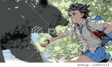 熊と戦う女子高生