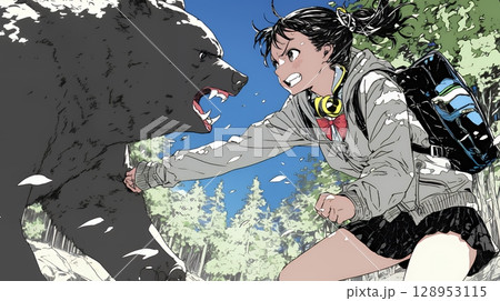 熊と戦う女子高生