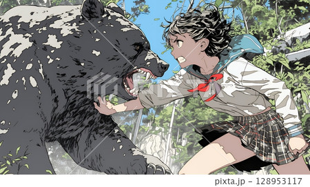 熊と戦う女子高生