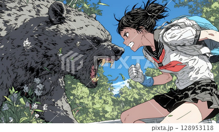 熊と戦う女子高生