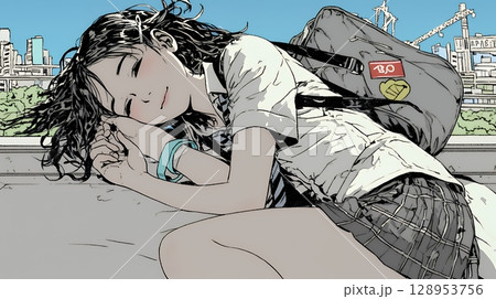 幸せそうな寝顔で眠っている若い女性
