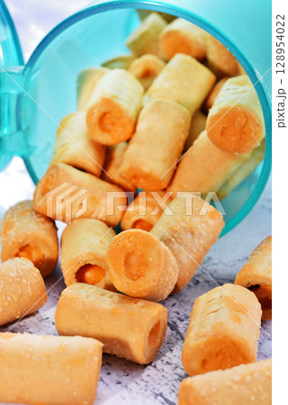 Crispy biscuit rolls Crispy biscuit rolls 128954022