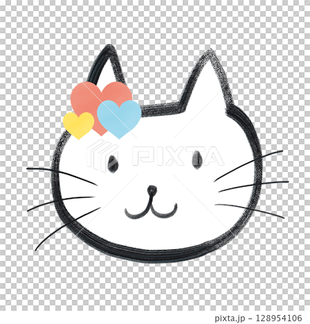 Hand-drawn relaxing cat - suitable for various occasions 128954106