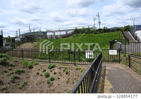 神足公園　勝龍寺城跡　土塁・空堀　長岡京市 128954177