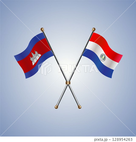 North Korea and Paraguay flag. Vector Illustration North Korea and Paraguay flag. Vector Illustration 128954263