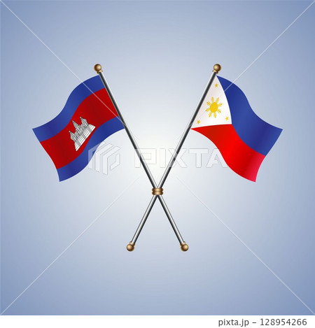 North Korea and Philippines flag. Vector Illustration North Korea and Philippines flag. Vector Illustration 128954266