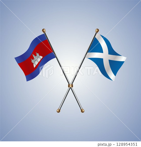 North Korea and Scotland flag. Vector Illustration North Korea and Scotland flag. Vector Illustration 128954351