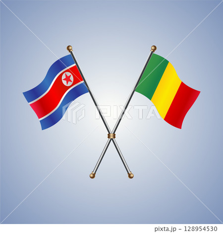 North Korea and Mali flag. Vector Illustration North Korea and Mali flag. Vector Illustration 128954530