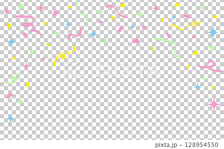 可愛的配色五彩紙屑裝飾背景材料 128954550