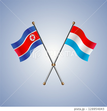 North Korea and Luxembourg flag. Vector Illustration North Korea and Luxembourg flag. Vector Illustration 128954843