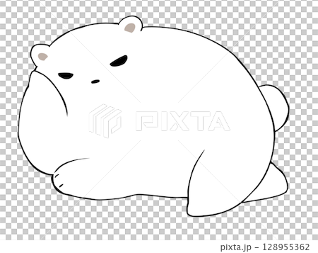 肘をついて寝転がる しろくま 肘をついて寝転がる しろくま 128955362