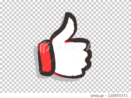 A brush-drawn icon "Nice (like, approve, like, thumbs up)" 128955371