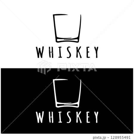 Vintage premium whiskey logo label with glass or beer. for drinks, bars, clubs, cafes, companies. Vintage premium whiskey logo label with glass or beer. for drinks, bars, clubs, cafes, companies. 128955491