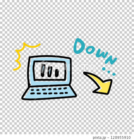 Pop illustrations expressing falling stock prices and deteriorating business performance | Hand-drawn materials that can be used for economic recession, troubles, and business downturn Pop illustrations expressing falling stock prices and deteriorating business performance | Hand-drawn materials that can be used for economic recession, troubles, and business downturn 128955910