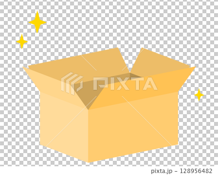 Illustration of a scene where a cardboard box is opened 128956482