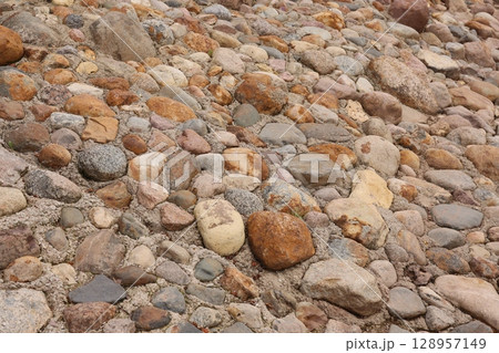 Varied and Diverse Textures Found in Natural Pebbles and Stones of Different Types Varied and Diverse Textures Found in Natural Pebbles and Stones of Different Types 128957149
