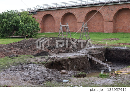 This specific Archaeological Excavation Site encompasses a significant and notable Brick Structure This specific Archaeological Excavation Site encompasses a significant and notable Brick Structure 128957413