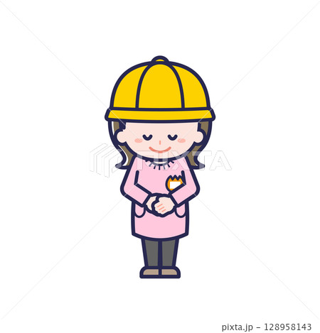 こども/正面/女の子 08 こども/正面/女の子 08 128958143