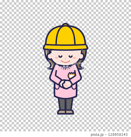 こども/正面/女の子 08 こども/正面/女の子 08 128958143