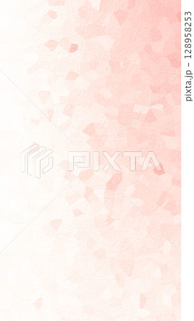 きれいオシャレ淡い桜色ピンクの背景　和紙柄風デザインのテクスチャー　かわいいグラデーション壁紙 128958253