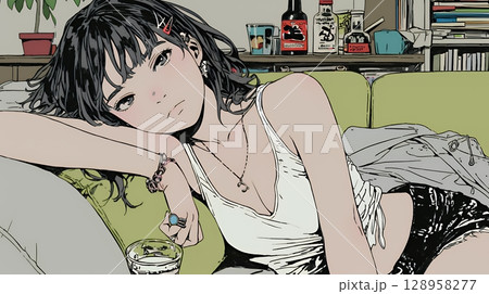 家で一人で酒を飲んで酔いつぶれた女性