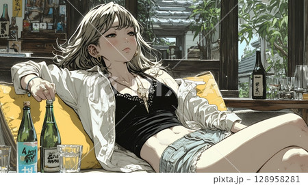 家で一人で酒を飲んで酔いつぶれた女性