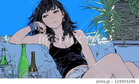 家で一人で酒を飲んで酔いつぶれた女性