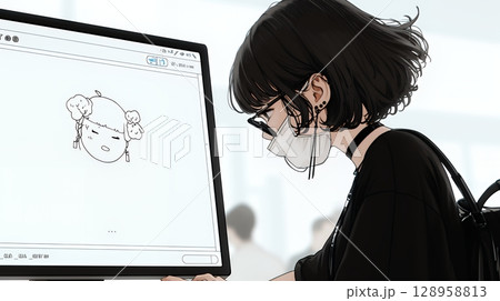 ものすごく要領の悪いユーザーインターフェースに戸惑っているユーザー（シンプルな色使い）