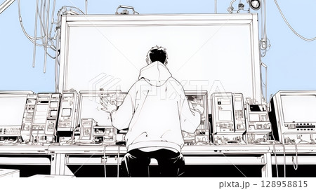 ものすごく要領の悪いユーザーインターフェースに戸惑っているユーザー（シンプルな色使い）