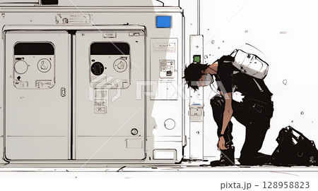 ものすごく要領の悪いユーザーインターフェースに戸惑っているユーザー（シンプルな色使い）