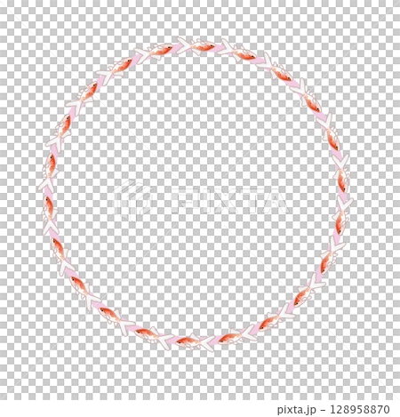 金魚圓形裝飾框架圖 金魚圓形裝飾框架圖 128958870