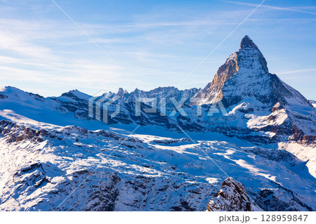 Stunning view of Matterhorn mountain in Swiss Alps 128959847