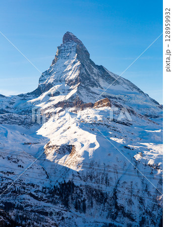 Matterhorn mountain in winter, Valais, Switzerland 128959932