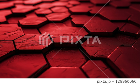 Technology comb hexagonal pattern red light geometric structure connection Technology comb hexagonal pattern red light geometric structure connection 128960060