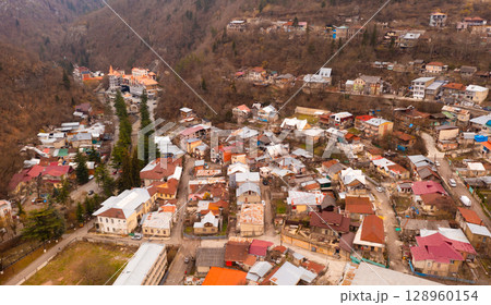 Aerial view of the resort town of Borjomi Aerial view of the resort town of Borjomi 128960154